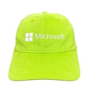 Vintage Y2K Lime Green Embroidered Microsoft Gamer StrapBack Hat - One Size